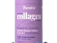 Trunativ Collagen Supplements | Advanced Japanese Marine Collagen Powder for Women & Men | Type 1 and 3 Hydrolyzed Peptides | Supplement with Hyaluronic Acid | Supports Skin Glow, Hair Growth, and Nail Strength | Blueberry Lavender (200g)