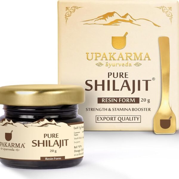 UPAKARMA Pure Shilajit Resin 20g | 300mg/serving | Extensive Global Sourcing | Boosts Stamina & Strength | Lab-Tested Purity | 66 Servings | Pack of 1