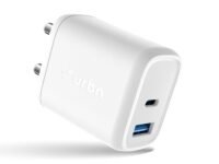 URBN 25W Dual USB Type-C Travel Adaptor with GaN Technology for Google Pixel, Xiaomi, Motorola, iPhone, Samsung Galaxy Tab S/A Series, Galaxy S10/M54/M55/A80/A90/S25/S24 (White)