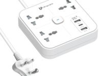 UltraProlink 6 in 1 Extension Board Power Strip Multi-Port| ISI Approved Heavy Duty Cable-2m| 6 Ports-1 Fast Charge Type-C(PD 20W) 2 USB-A Ports & 3 AC Sockets|Charging iPhones 50% in 30 mins