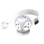 UltraProlink 7 in 1 Cube Extension Board Power Strip Multi-Ports|Device Safety with ISI Approved Heavy Duty Cable 5m/16.4’|Fast Charge iPhone 50% in 30 min|Type-C(PD 20W)+USB-A 20W &4AC Sockets|UM1222
