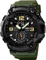 V2A Analogue - Digital Men's Watch (Green Dial Green Colored Strap)