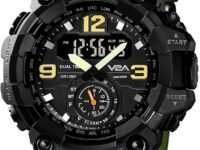 V2A Analogue - Digital Men's Watch (Green Dial Green Colored Strap)