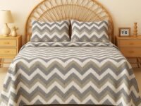 VAS COLLECTIONS Cloud Cotton Double Bedsheet 180 TC | Soft & Breathable Cotton Bedding Set with 2 Pillow Covers | Elegant Floral Printed Bed Sheet for Bedroom & Home | 90x90 Inches (Grey Shade)