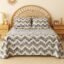 VAS COLLECTIONS Cloud Cotton Double Bedsheet 180 TC | Soft & Breathable Cotton Bedding Set with 2 Pillow Covers | Elegant Floral Printed Bed Sheet for Bedroom & Home | 90x90 Inches (Grey Shade)