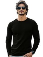 Veirdo® Pure Cotton Round Neck Regular Fit Solid Full Sleeve T-Shirt for Men & Boys (Available in Black, Cork, Green, Maroon, Navy, Swanwhite & White Color)