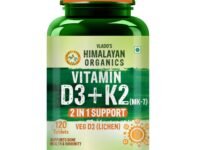 Vlado’s Himalayan Organics Vitamin D3 K2 Supplement I 100% Veg D3 - Lichen Sourced -600 IU Vitamin D3 + 55 mcg K2 (MK7) - Stronger Bones, Immunity & Calcium Absorption - D3 Supplement for men & women - 120 tablets
