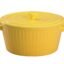 WHJY Yellow Colorful Ceramic Casserole Dish with Lid，1 Quart Ceramic Casserole Pan for Bakeware Oven