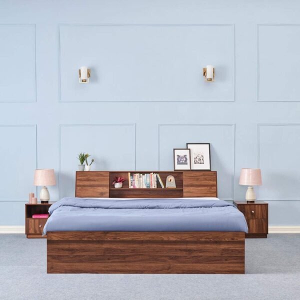 Wakefit Bed | 1 Yr Warranty | Bed Queen Size, Comes with Storage Box, Noise Free, Density: 680–750 kg/m³, Termite & Borer Resistant, Fits Mattresses Up to 8 Inches (Orion 78 x 60 - Columbian Walnut)
