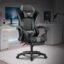 Warrior Gaming & Office Ergonomic Chair | Vegan Leather | High Back 135° Recliner | Adjustable Height & Linkage Armrest | Lumbar Support | 360° Swivel | 3 Year Warranty (Grey)