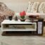 Wooden Street Jevon Coffee Table | Engineered Wood Dual Finish Coffee and Centre Table for Living Room with Open Storage | (Columbian Walnut - White Finish