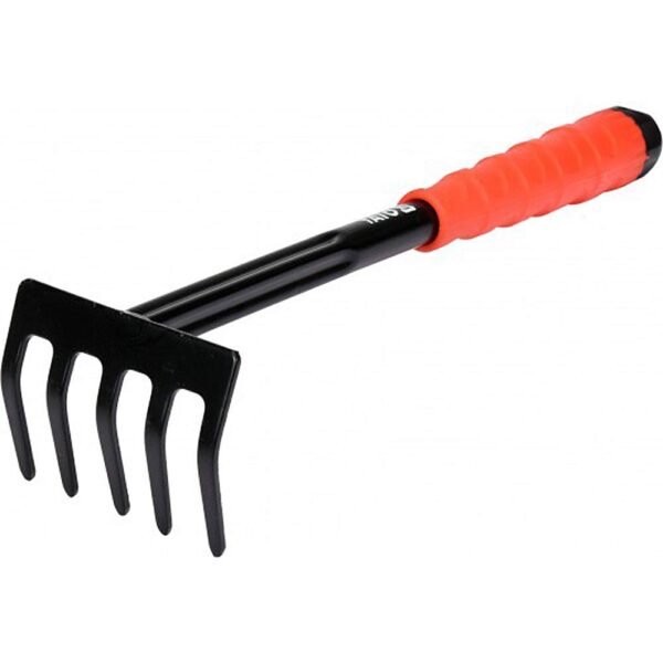 Yato YT-8866 Garden Rake 325mm|Rake with Long Handle Under 1000|Rake Without Handle|Garden rake Steel|Garden Rake Small|Gardening Tools|Garden raker|Garden Tools for Gardening|Garden Tools for Home, Black and Red