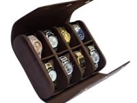 essart 8-Slot Travel Watch Roll – Premium PU Leather Organizer for Men & Women – Portable Scratch-Resistant Watch Storage Case for Travel & Collectors