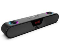 pTron Fusion Concert 24W Bluetooth 5.3 Speaker Soundbar, Powerful Sound, RGB Lights, Mini Soundbar for Phone/TV/Laptop/Tablets/Projectors, BT/Aux/TF Card/USB Playback & TWS Function (Royal Black)