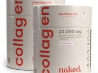 YourHappyLife Naked Japanese Marine Collagen Supplement Type 1 & 3 with Vitamin C for Men & Women|Skin, Joints, Hair & Nails|10000mg Hydrolyzed Peptides Fast Absorption|Pack of 2 (500 gm)-Unflavoured