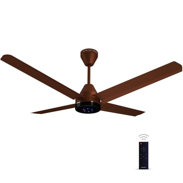 Colorbot Stella Quad 4 Blade BLDC Ceiling Fans 1200mm | BEE 5 Star Rated Power Saver | AeroQuiet+ Technology | Remote Control (Boost, Timer, LED, Reverse Mode) | 4 Years Warranty (Cocoa Brown)