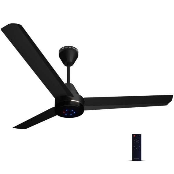 Colorbot Stella BLDC Ceiling Fans 1200mm | BEE 5 Star Rated Power Saver | AeroQuiet+ Technology | 370 RPM | Remote Control (Boost, Timer, LED, Reverse Mode) | 4 Years Warranty (Charcoal Black)