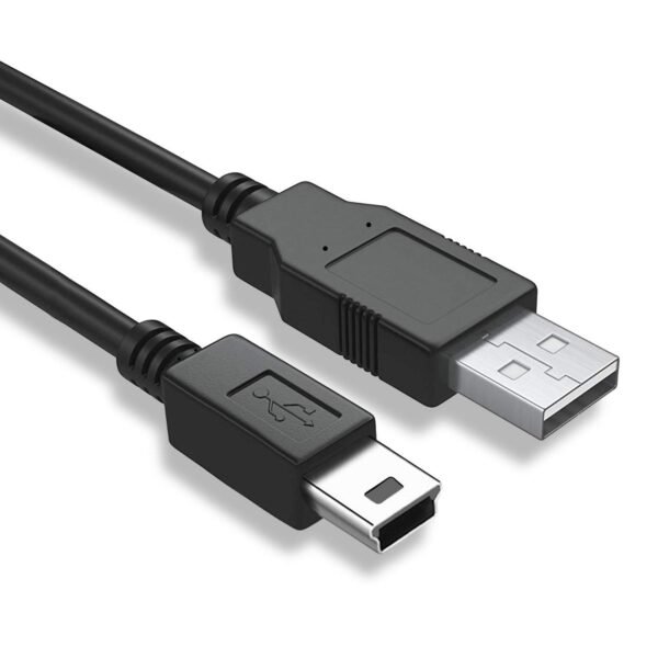 5 Pin Mini USB Cable (35 CM) USB 2.0 Type A to Mini B Cable Compatible with GoPro Hero 3+, PS3 Controller, MP3 Player, Digital Camera (Black)