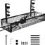 ABJA Under Desk Cable Management Tray, Wire Organiser for Table, Cable Organiser for Desk, No Drill Metal Mesh Tray with Clamps, Includes Ties & Cable Clips for Home/Office (Black 1, 39 x 12 x 7 cm)