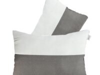 Amazon Basics Hollow Fiber Sleeping Pillow | Soft and Fluffy | Adjustable Height Pillows Set of 2 | White and Brown (27 x 16 Inches)
