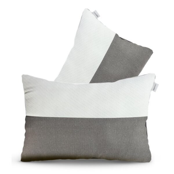 Amazon Basics Hollow Fiber Sleeping Pillow | Soft and Fluffy | Adjustable Height Pillows Set of 2 | White and Brown (27 x 16 Inches)