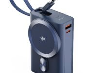 Ambrane 25W Qi2.2 Magsafe Wireless 20000mAh Powerbank, 35W Wired Charging, Fastest Qi2.2 Technology - Now Charge 40% in 30 mins wirelessly, Support MacBook Air Charging for iPhone (Orbit 20K, Blue)