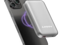 Ambrane Magsafe Wireless 10000Mah Fast Charging Power Bank,Strong Magnet,22.5W Output for iPhone 12 Back Cover & Above,Android & Other Qi Enabled Devices + Magnetic Ring (Aerosync Snap,Silver)