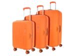 American Tourister 3PC PP Ivy 2.0-8 Wheel, Set (Small + Medium + Large) Hard Suitcase for Travel/Trolley Bag with Combination Lock & Smooth Sliding Double Wheel - Tan Orange, 55 Cm, 68 Cm, 79 Cm