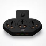 Ant Stinger 321 Extension Board with Surge Protector |3 AC Sockets + 2 USB (2.1A) + 1Fast Type-C |2500W 10A Power Strip |One-Key Switch |Overload & Child Safety Protection |Multi Plug Power Strip