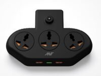 Ant Stinger 321 Extension Board with Surge Protector |3 AC Sockets + 2 USB (2.1A) + 1Fast Type-C |2500W 10A Power Strip |One-Key Switch |Overload & Child Safety Protection |Multi Plug Power Strip