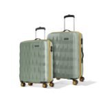 Aristocrat Comet Set of 2 (Cabin+Medium) Hard Case Trolley Bags, Green