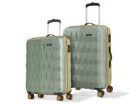 Aristocrat Comet Set of 2 (Cabin+Medium) Hard Case Trolley Bags, Green