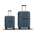 Aristocrat Liberty 8 Wheel Set of 2 Cabin (Small Size) & Medium Size (Check-in) Hard Case Trolley Bags, Lightweight Polypropylene Luggage, Combination Lock, 3-Yr Global Warranty, Spanish Blue