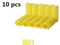 BRONSON PROFESSIONAL Hair Roller Curler, Hair Rolling Set 10Pcs Medium Hair Roller Self Grip Salon Hair Curler Large Hair Roller Set for All Hair Types Plastic No Heat Hair Rollers Hair Styling Accessories with 10Pcs Duckbill Clips