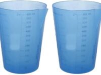 Bake House Professional Plastic Measure Cup Glass for Kitchen Cooking Baking & Measuring Solids and Liquids | 600 ml | 2 1/2 Cups - Multi Color (Pack Off 2)