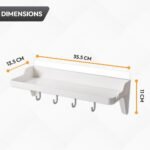 Bathroom Storage Shower Caddy, Kitchen Shelf with Easy DIY Adhesive Mounting, Shower Caddy with Hooks, Holds Shampoo, Cosmetics, Bath Accessories, Kitchen Utensils, Spice Jars [ND-1343]