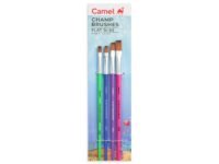 Camlin Champ Flat Brush Set - Pack of 4 (Multicolor)