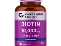 Carbamide Forte Biotin Tablets for Hair Growth | Biotin Supplement 10000 mcg | Hair Supplements for Women & Men | 120 Hair Growth Tablets - 4 Months Supply