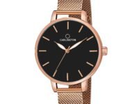 Carlington Big Dial Women’s Watch with Stainless Steel Mesh Strap, Adjustable Clasp and Water Resistant Body(Silver/Rose Gold/Black Dial) | Rakhi Gift | Gift for Sister | Gift for Girls