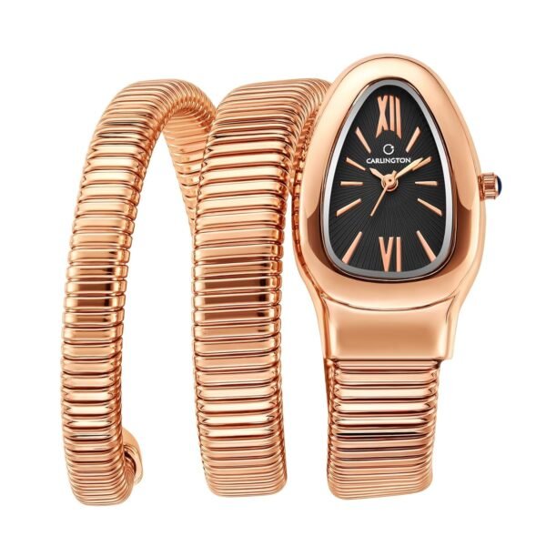 Carlington Elegant Snake Band Analog Ladies Watch – Stainless Steel Strap| Water & Shock Resistant|Watch for Party & Casual Wear Watch for Girls - CT 501