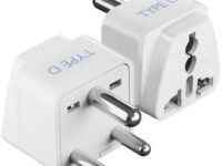 Ceptics Canada to India Converter Plug, World (USA, UK, China & More) Australia to India Plug Converter - Type D USA India Adapter - CE - RoHS - (White) - 2 Pack