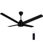 Colorbot Stella Quad 4 Blade BLDC Ceiling Fans 1200mm | BEE 5 Star Rated Power Saver | AeroQuiet+ Technology | Remote Control (Boost, Timer, LED, Reverse Mode) | 4 Years Warranty (Charcoal Black)