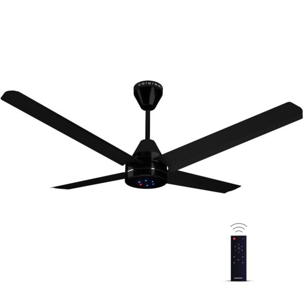 Colorbot Stella Quad 4 Blade BLDC Ceiling Fans 1200mm | BEE 5 Star Rated Power Saver | AeroQuiet+ Technology | Remote Control (Boost, Timer, LED, Reverse Mode) | 4 Years Warranty (Charcoal Black)