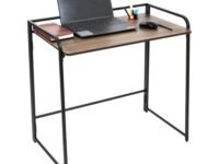 DECOWORLD || Foldable Study Table || Desk with Wooden Top and Metal Legs with in-Built Pen Holder||Premium Computer,Laptop and Study Table for Students and Adults