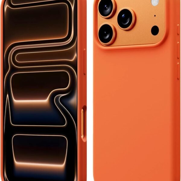 DIZORO Compatible with (iPhone 17 Pro Case)(2025), Liquid Silicone 3 Layers Full Covered Soft Gel Rubber Phone Case,Shockproof Protective Cover with Anti-Scratch Microfiber Lining- Cosmic Orange