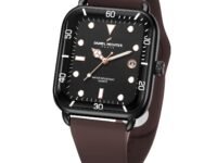 Daniel Hechter Paris Montmartre Collection Square Dial Watch for Men with Stylish Silicone Strap, Water Resistant & Quartz Movement-DHM1011