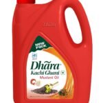 Dhara Kachi Ghani Mustard Oil (0% Trans Fat), 5 L Jar/4.5 L Jar (May contain free turmeric powder 50g)