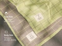 Doctor Towels, World's First Banana Double Cloth Bath Towels with Gift Canister, Clinically Tested to Help Reduce Acne, Sensitive Skin Towels for Bath Large Size, 240 GSM - Green