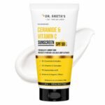 Dr. Sheth's Ceramide & Vitamin C Sunscreen SPF 50+ PA++++ | Broad Spectrum UVA/UVB Protection | In-Vivo tested | Lightweight | No White Cast | Reduces tan | 50 g