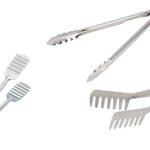 Dynore Stainless Steel Set of 3 Tongs, Utility, Noodle, and Cake Tong.